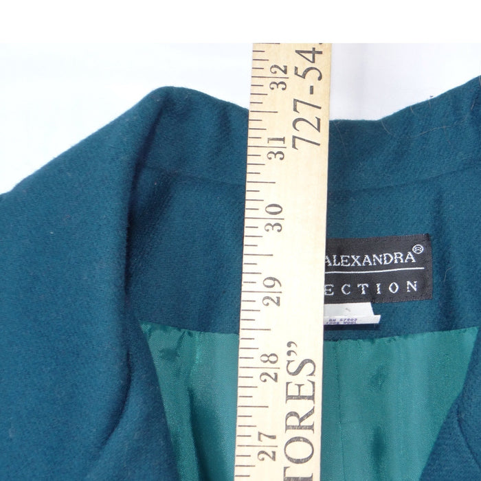 VTG Lauren Alexandra Collection Teal Wool Blazer Jacket Womens Size 14 USA Made5