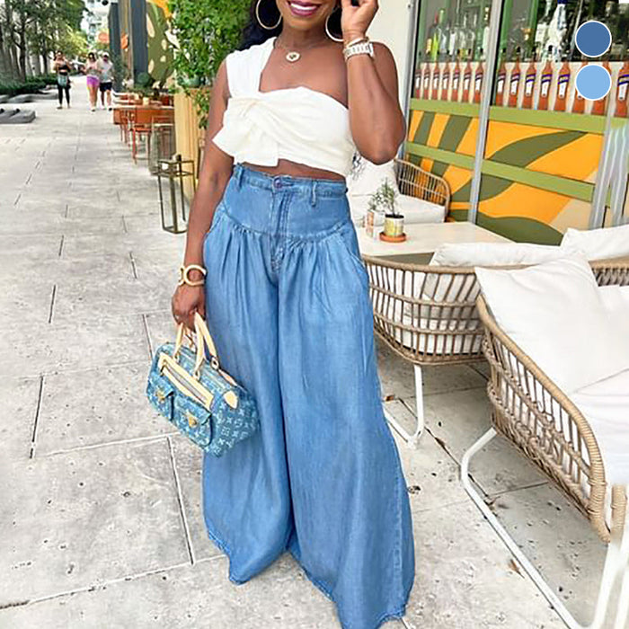 Wide-leg High-waisted Jeans
