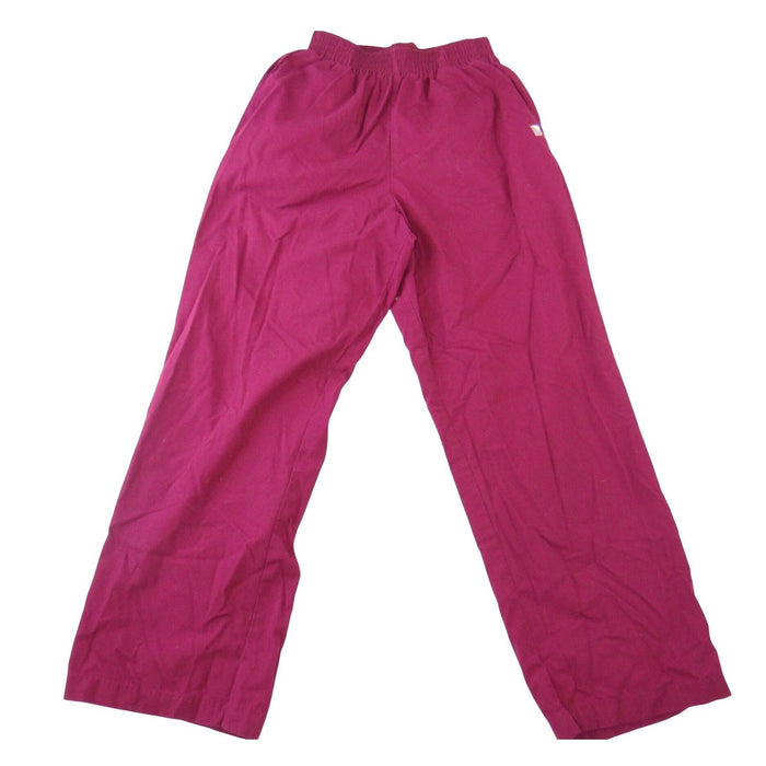 Womens Burgundy Elastic Waist Straight Leg Scrub Pants Medical Uniform Maroon0