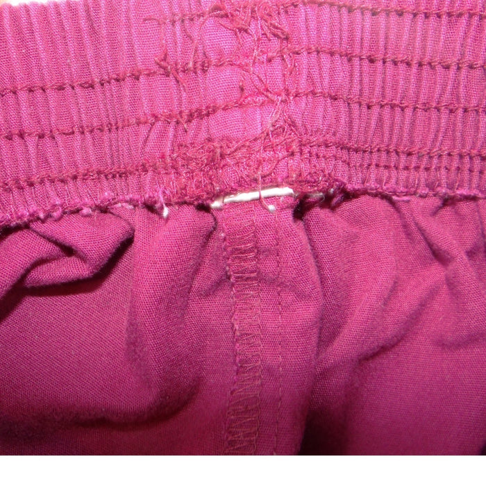 Womens Burgundy Elastic Waist Straight Leg Scrub Pants Medical Uniform Maroon1