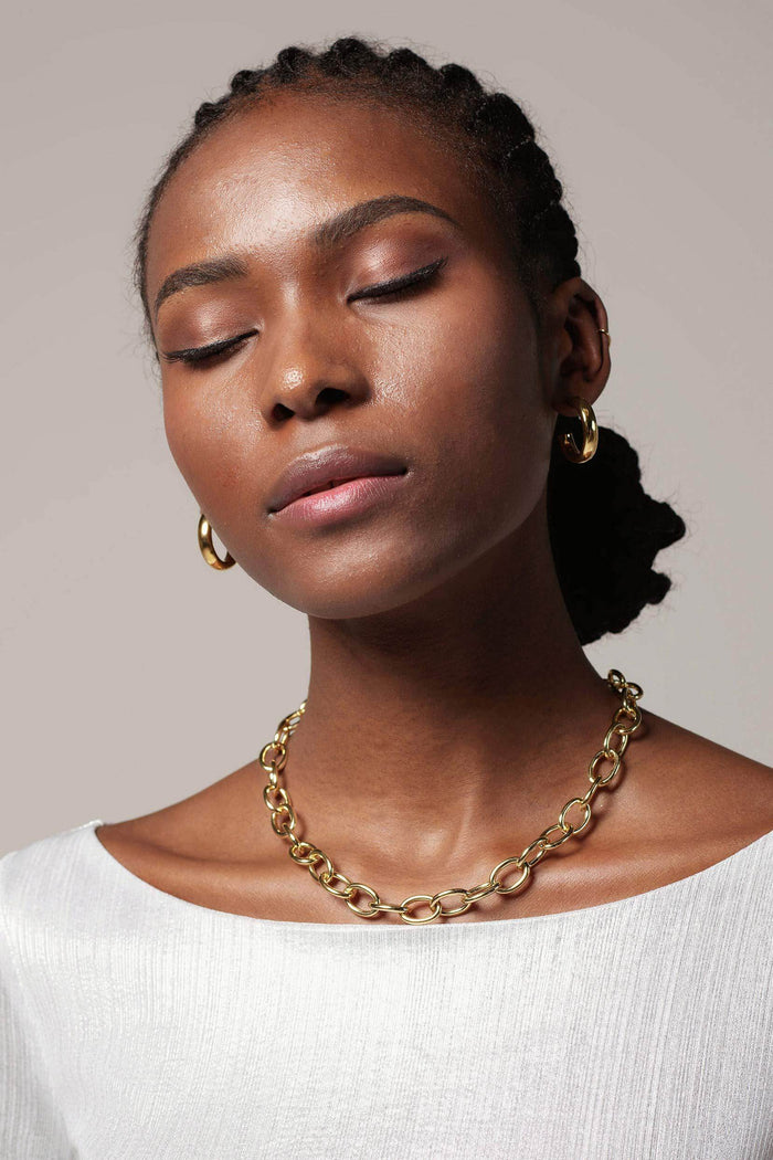 Yellow Gold Plated Necklaces CX0013 - COCOMELODY