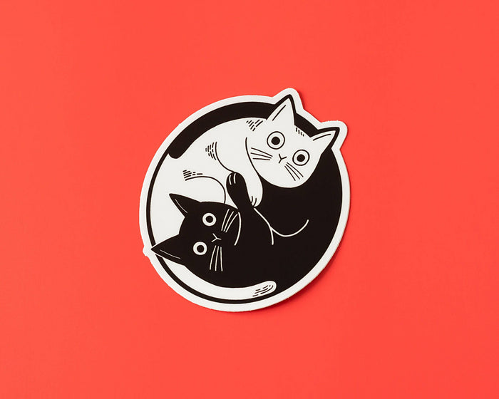 Yin Yang Cats Vinyl Sticker
