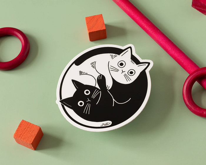 Yin Yang Cats Vinyl Sticker