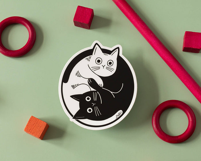 Yin Yang Cats Vinyl Sticker
