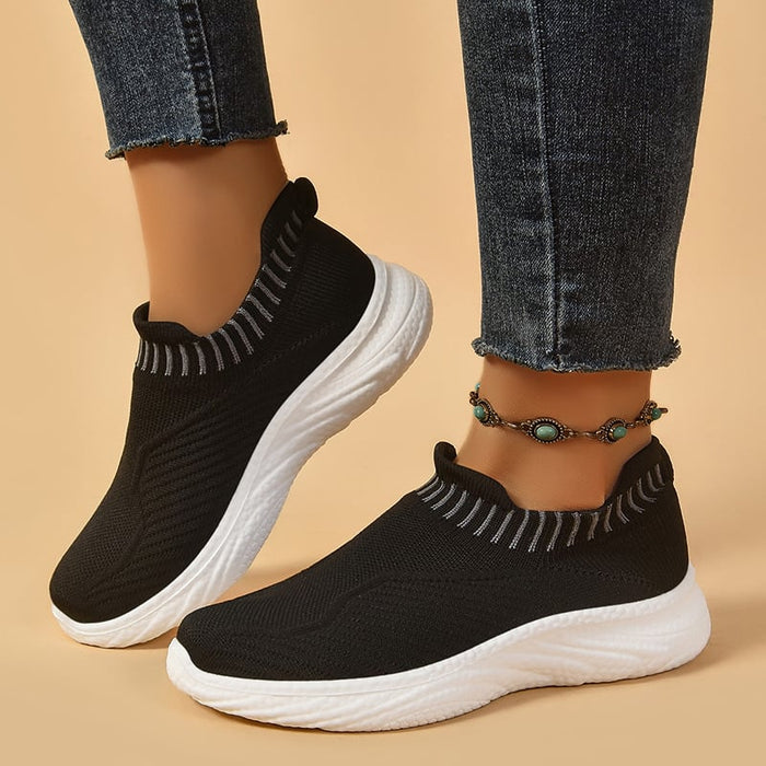 Zoe - Women's Casual Slip-On Sneakers with Knit Upper